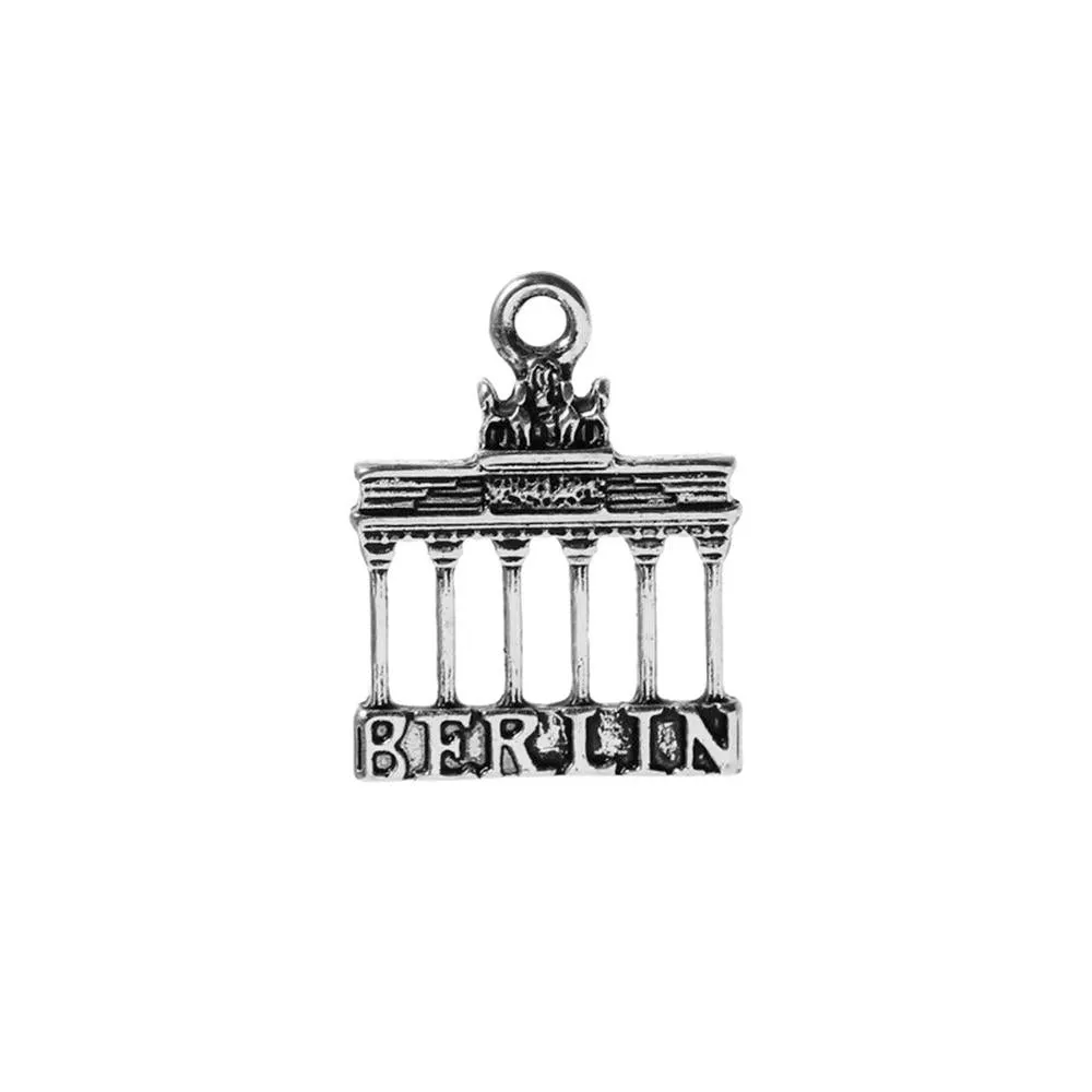 10 Pcs Tibetan Silver BRANDENBURG GATE "BERLIN" 23mm x 18mm Charms Pendants, Lead & Nickel Free Metal Charms Pendants Beads