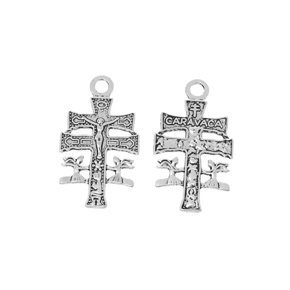 10 Pcs Tibetan Silver EASTER CROSS WITH JESUS CARVED INTO CROSS 36mm x 20mm Charms Pendants, Lead & Nickel Free Metal Charms Pendants Beads