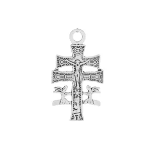 10 Pcs Tibetan Silver EASTER CROSS WITH JESUS CARVED INTO CROSS 36mm x 20mm Charms Pendants, Lead & Nickel Free Metal Charms Pendants Beads