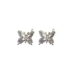 10 Pcs Tibetan Silver Filigree Butterfly 20X20mm Charms Pendants