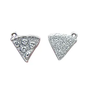 10 Pcs Tibetan Silver Pizza Slice Italian Food 22X20mm 3D Charms Pendants