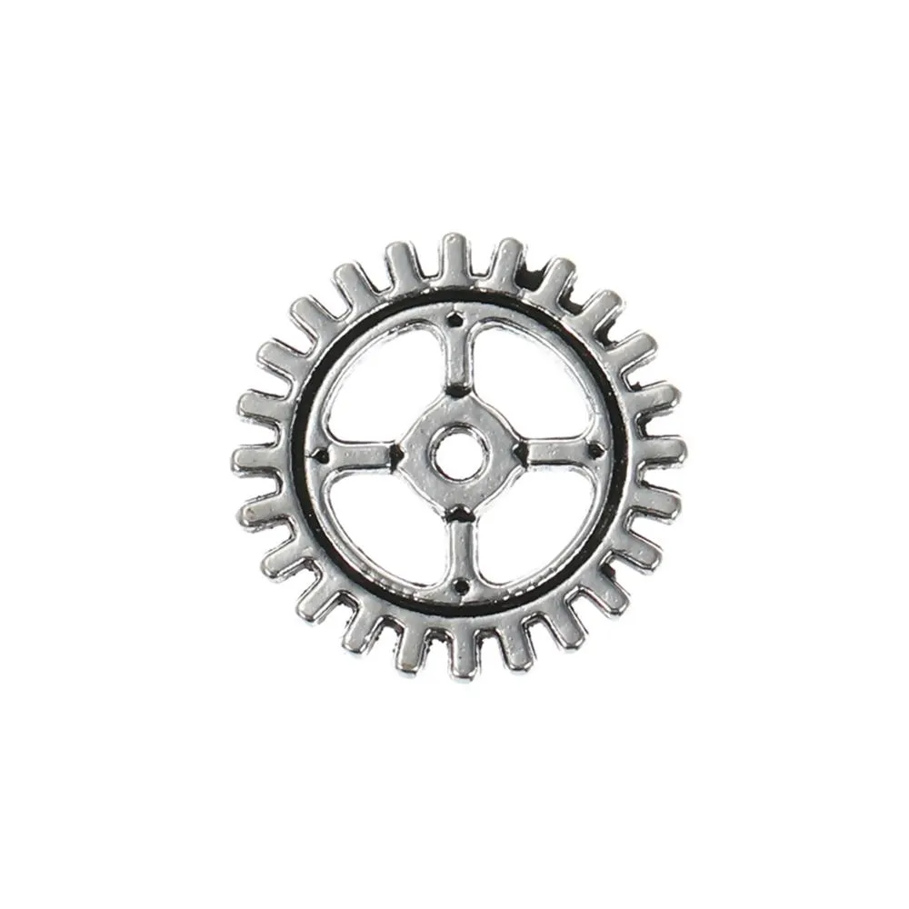 10 Pcs Tibetan Silver STEAMPUNK GEAR 12mm DIA. Charms Pendants, Lead & Nickel Free Metal Charms Pendants Beads