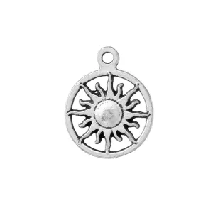 10 Pcs Tibetan Silver SUN CARVED HOLLOW 20mm x 16mm Charms Pendants, Lead & Nickel Free Metal Charms Pendants Beads