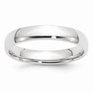 10k White Gold 4mm Lightweight Comfort Fit Wedding Band Ring