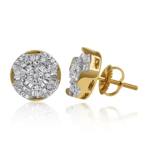 10k Yellow Gold Diamond Earrings 0.86 CTW