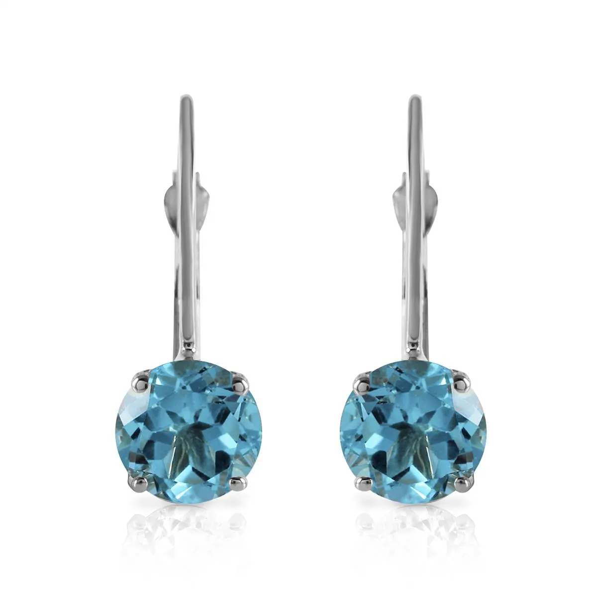 1.2 Carat 14K Solid White Gold Pay Attention Blue Topaz Earrings