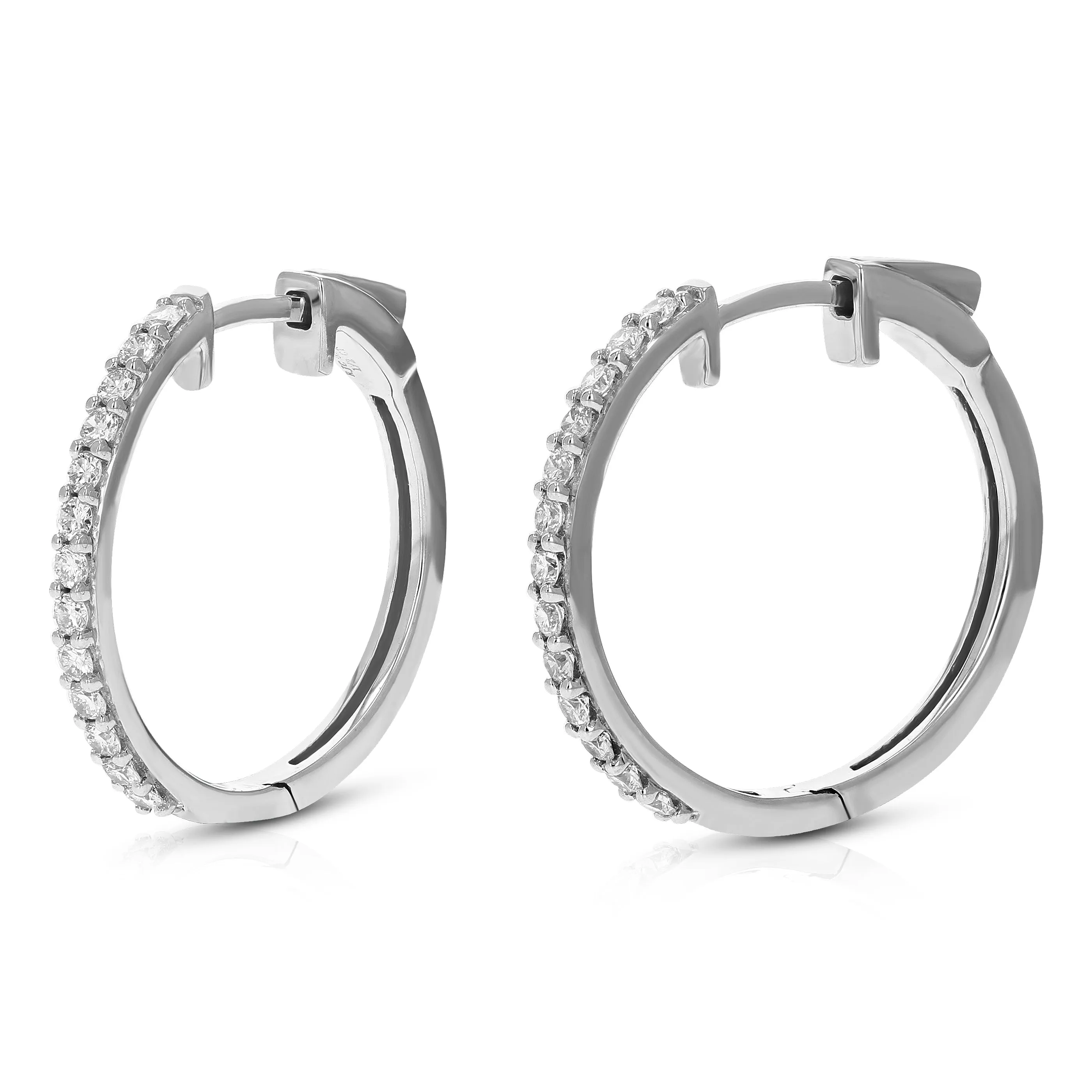 1/2 cttw Lab Grown Diamond Hoop Earrings in .925 Sterling Silver