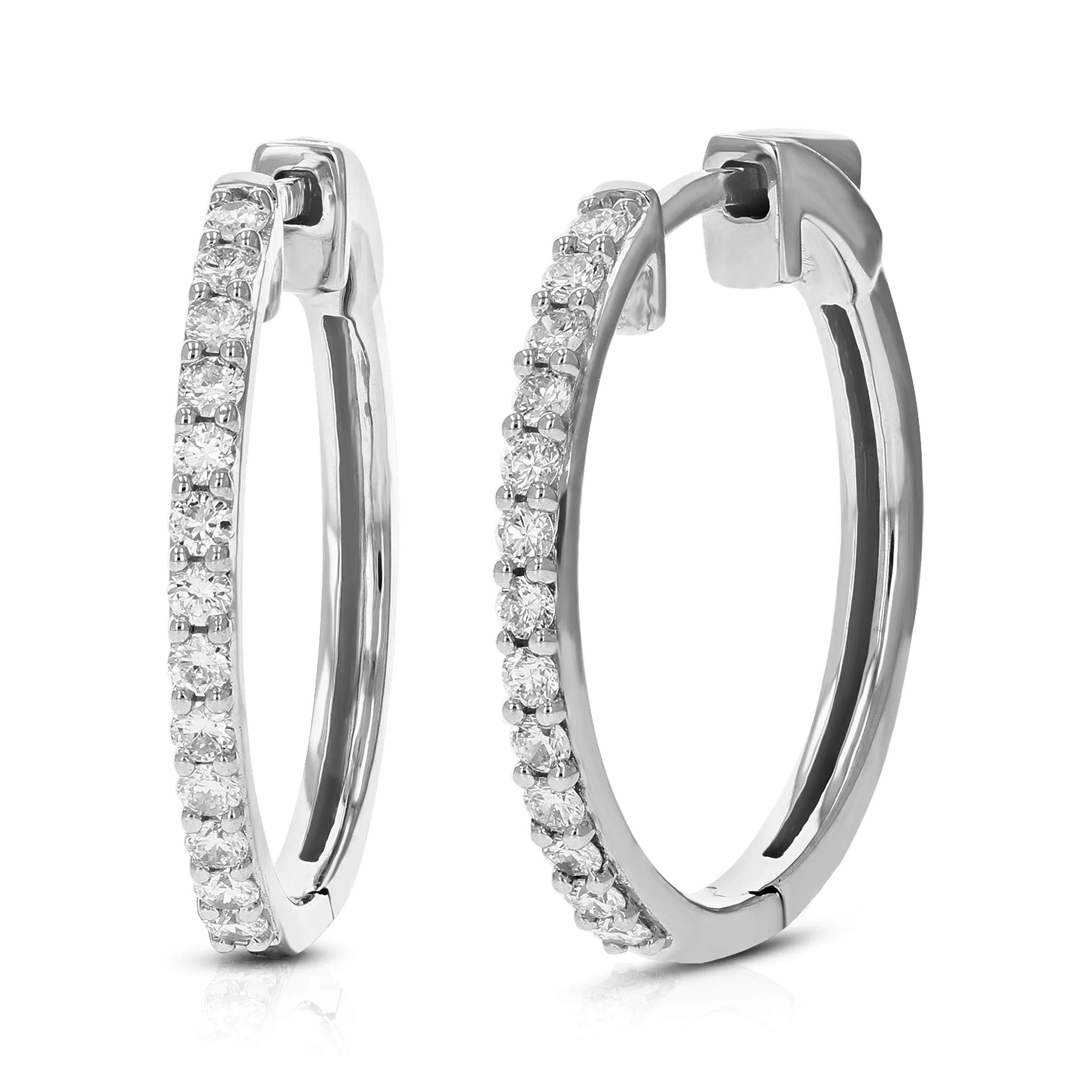 1/2 cttw Lab Grown Diamond Hoop Earrings in .925 Sterling Silver