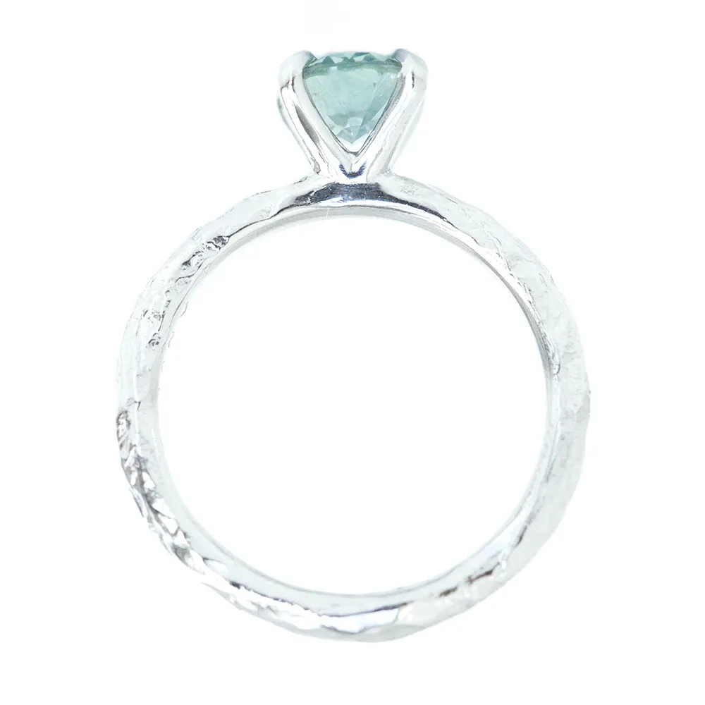 1.39ct Oval Sky Blue Montana Sapphire Evergreen Solitaire In Platinum