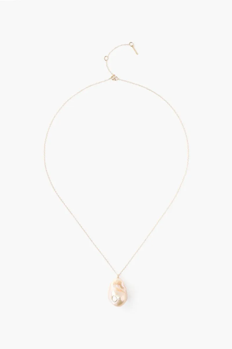 14k Diamond Le Baroque Natural Pink Necklace