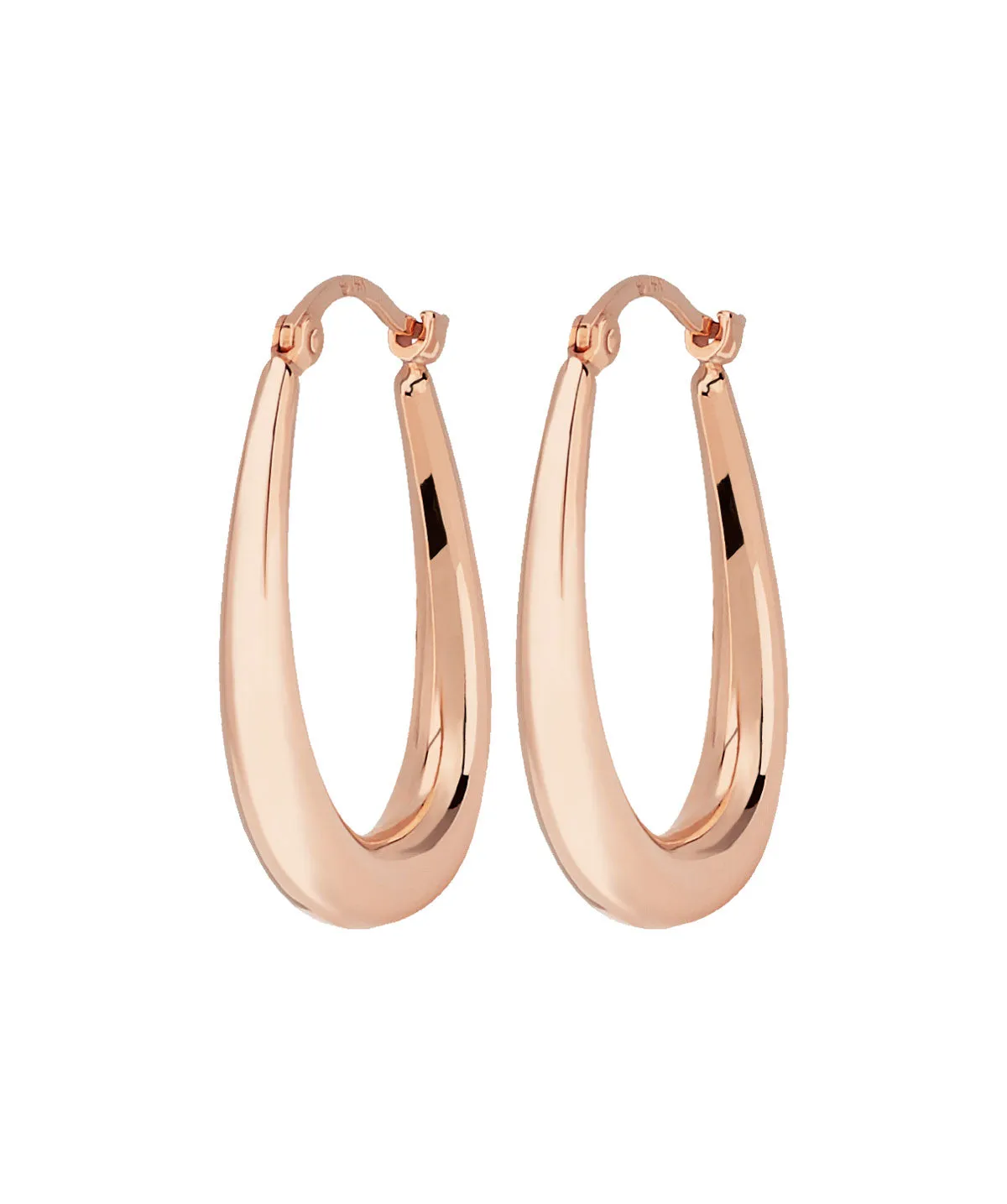 14K Rose Gold U Shaped Hoop Earrings