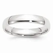 14k White Gold 4mm Lightweight Comfort Fit Wedding Band Ring