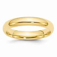 14k Yellow Gold 4mm Standard Comfort Fit Wedding Band Ring