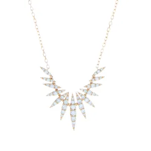 14k Yellow Gold Diamond Spike Necklace