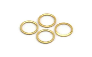 14mm Circle Connectors - 8 Gold Plated Brass Circle Connectors (14x1x1mm) Bs 1099