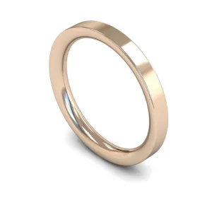 18ct Rose Gold Heavy Weight Flat Court 2.5mm Wedding Ring