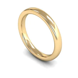 18ct Yellow Gold Heavy Weight Slight Court 3mm Wedding Ring