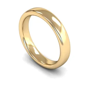 18ct Yellow Gold Heavy Weight Slight Court 4mm Wedding Ring