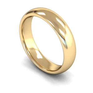 18ct Yellow Gold Heavyweight Traditional Court/Flat Edge 5mm Wedding Ring