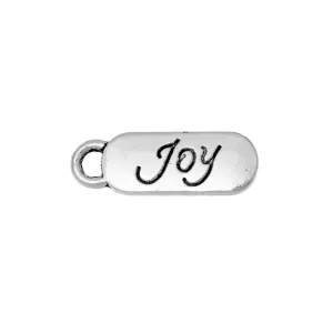 20 Pcs Tibetan Silver RECTANGLE "JOY" CARVED 20mm x 7mm Charms Pendants, Lead & Nickel Free Metal Charms Pendants Beads