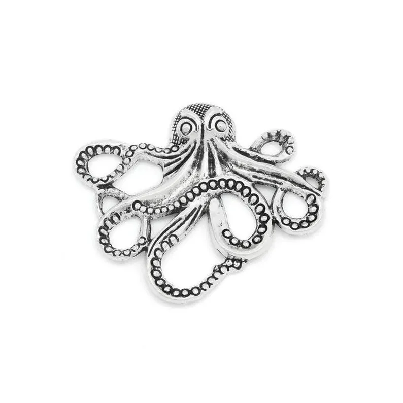 5 Pcs Tibetan Silver OCTOPUS 43mm x 35mm Charms Pendants, Lead & Nickel Free Metal Charms Pendants Beads