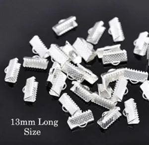 50Pcs crimp, Necklace end Tips Antique Silver tone Best for choker necklace bracelets and earrings