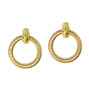 AFJ Gold Collection - Tubogas Hoop Drop Earrings, 18k Yellow Gold