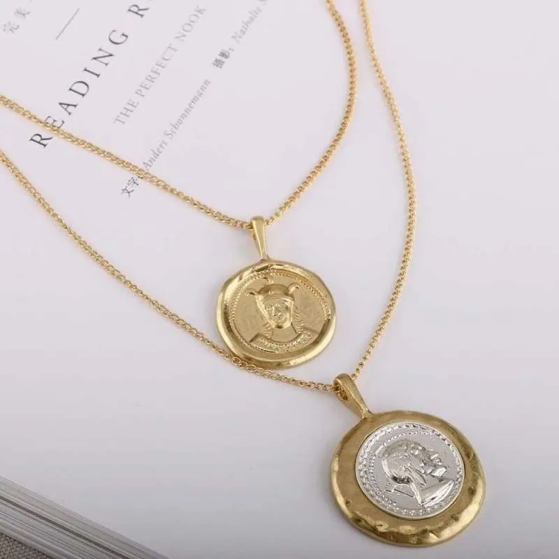 AK-N84243 /TRACYSGER/ exaggerated double-layer coin necklace