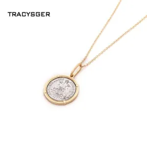 AL-N84295 /TRACYSGER/ Gold coin necklace