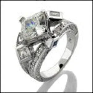 Anniversary 1.5 Princess Pave Set Cubic Zirconia Cz Ring