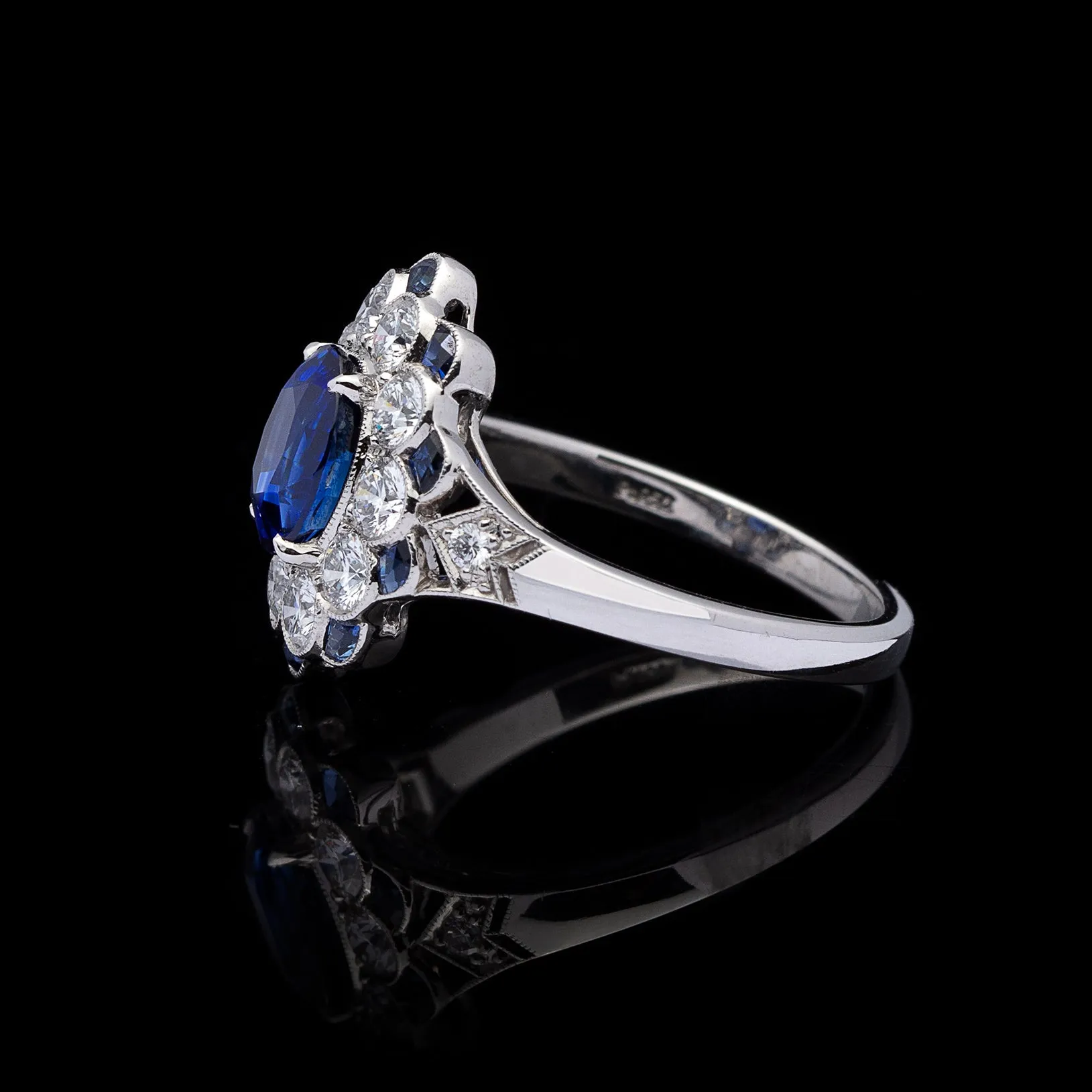 Art Deco Style Sapphire and Diamond Ring