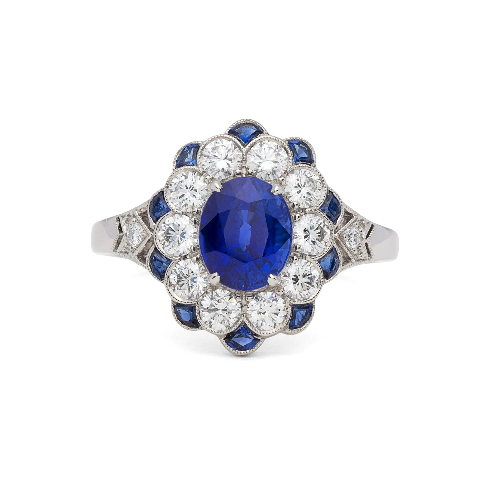 Art Deco Style Sapphire and Diamond Ring