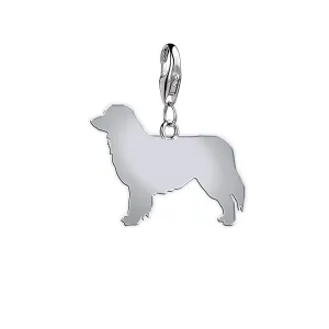 Australian Shepherd Silhouette Silver Charm