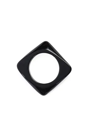 Avalon Angular Resin Bangle in Black by Banned Apparel