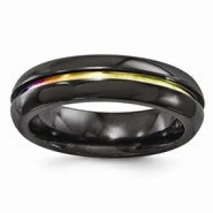 Black Titanium Anodized 6mm Wedding Band Ring