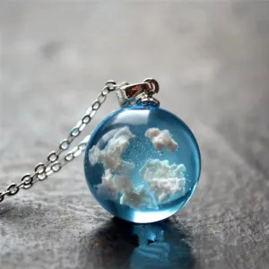 Blue Sky White Cloud Chain Necklace