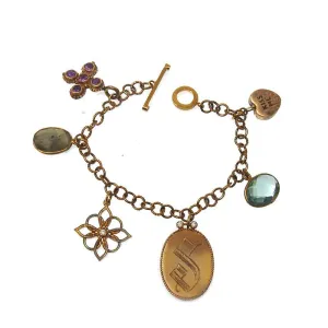 Charm Bracelet Amethyst Bronze