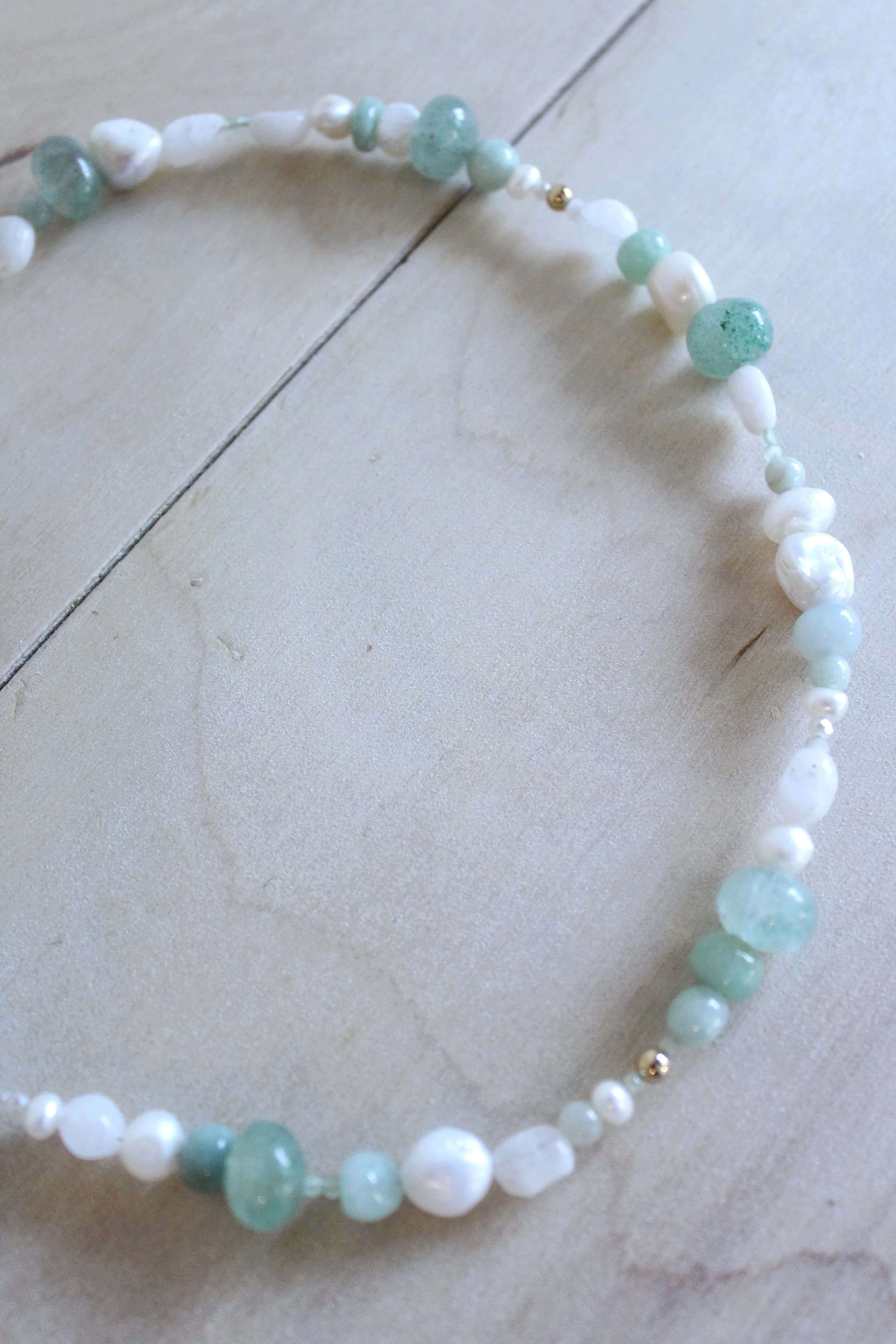 Chunky Pearl Pastel Gemstone Necklace by Studio Thorne