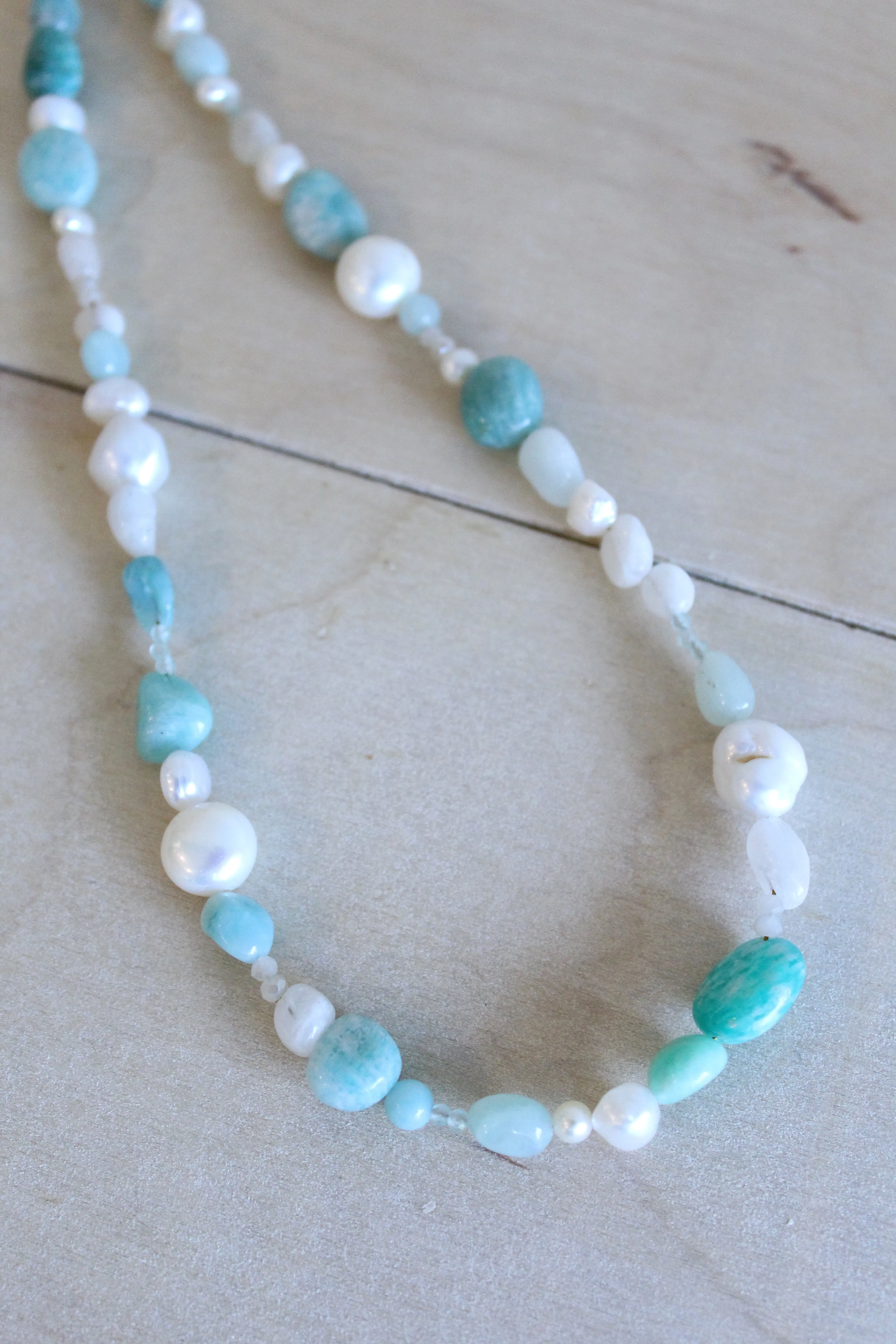 Chunky Pearl Pastel Gemstone Necklace by Studio Thorne