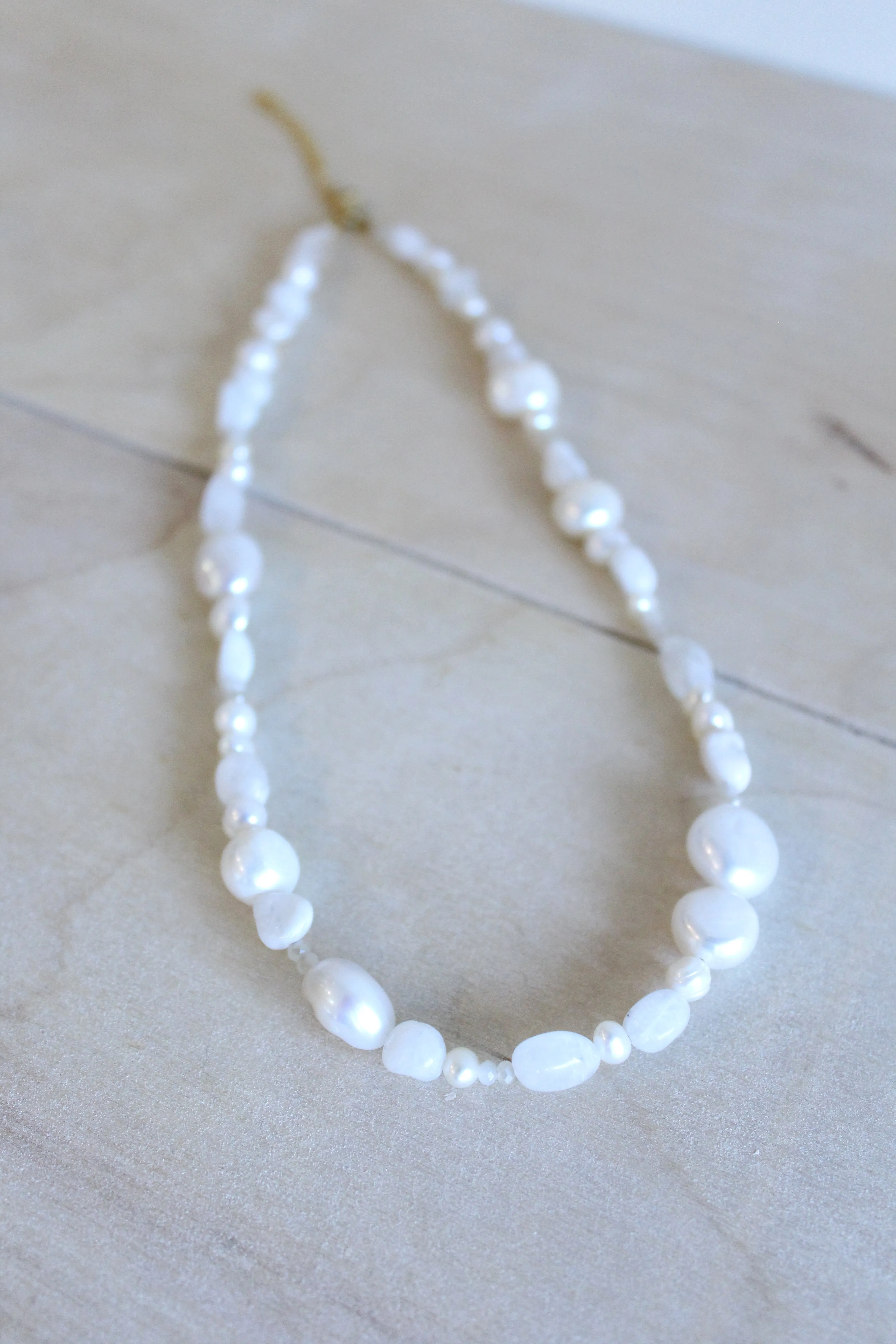 Chunky Pearl Pastel Gemstone Necklace by Studio Thorne