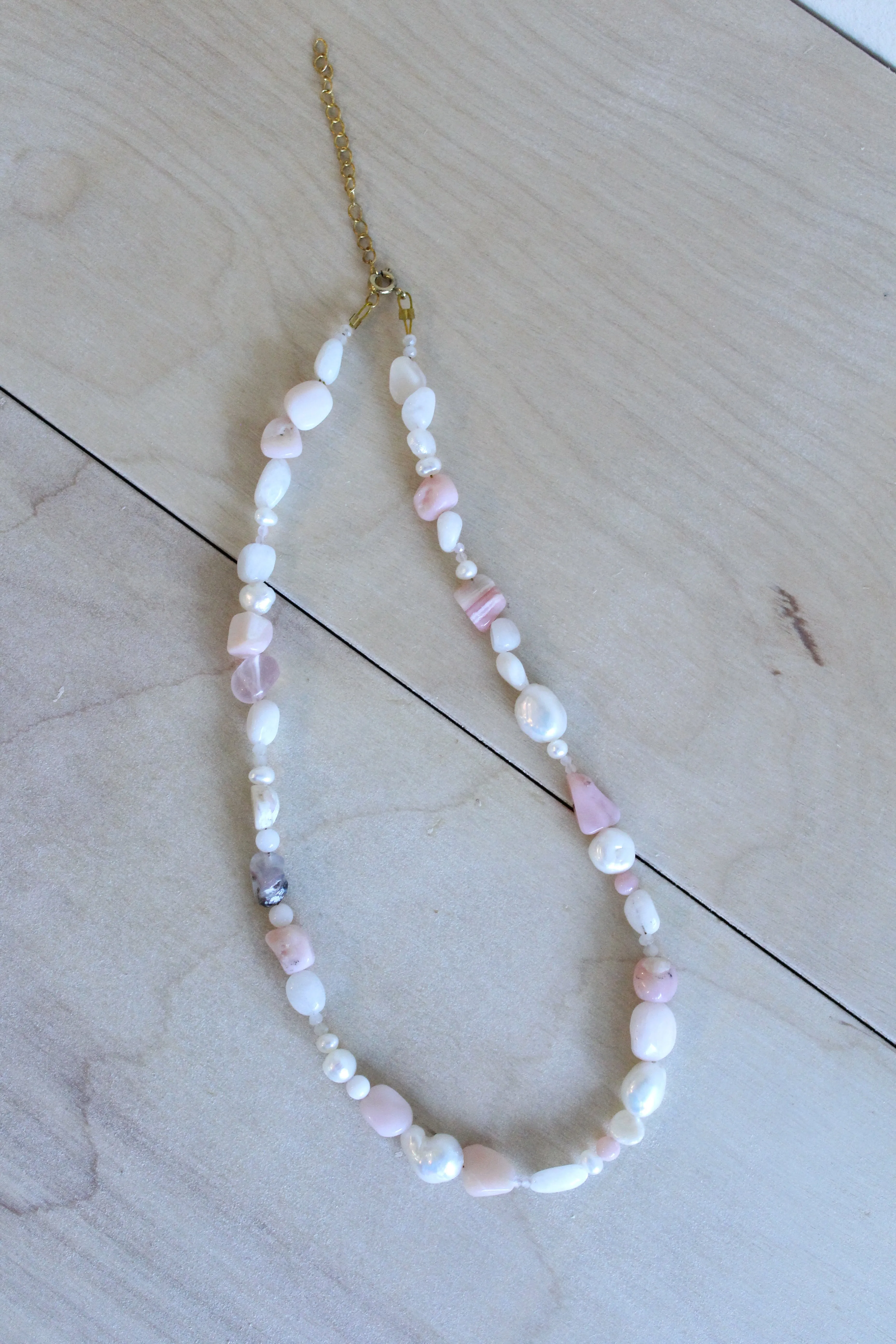 Chunky Pearl Pastel Gemstone Necklace by Studio Thorne