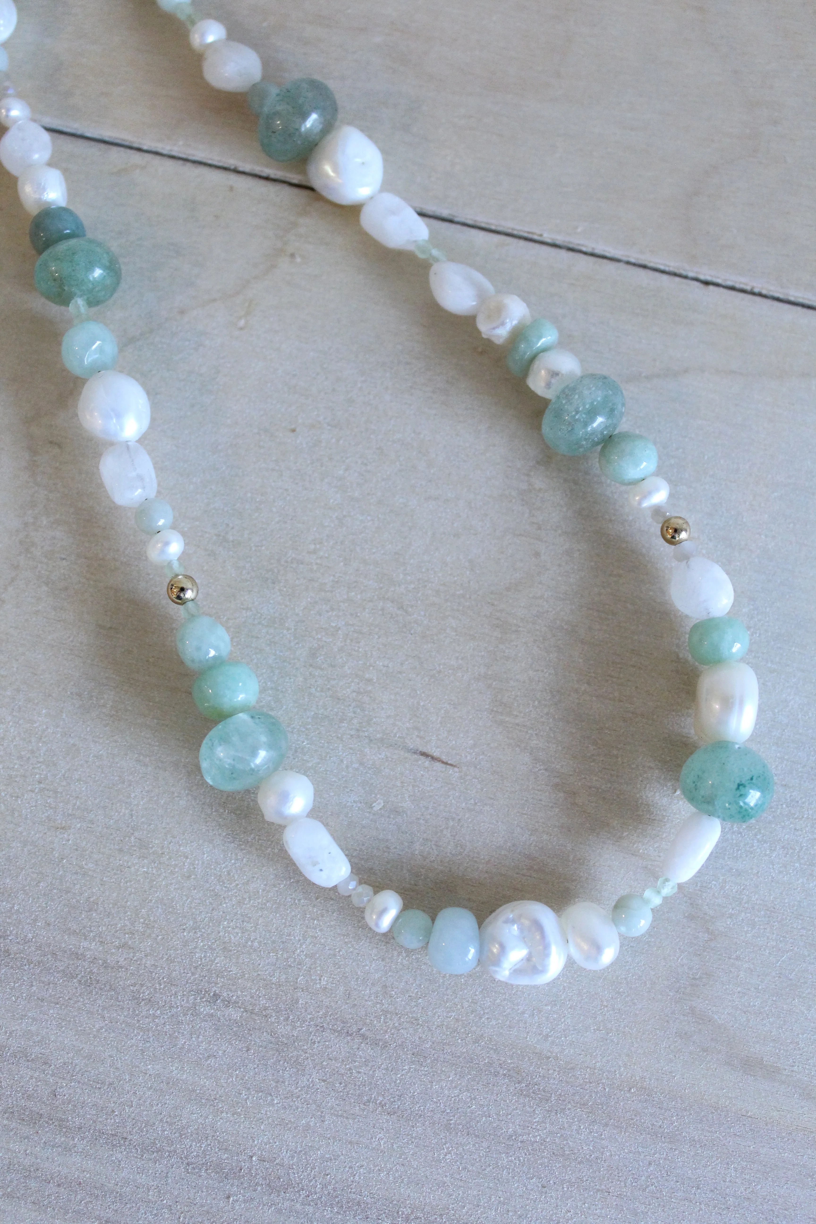 Chunky Pearl Pastel Gemstone Necklace by Studio Thorne