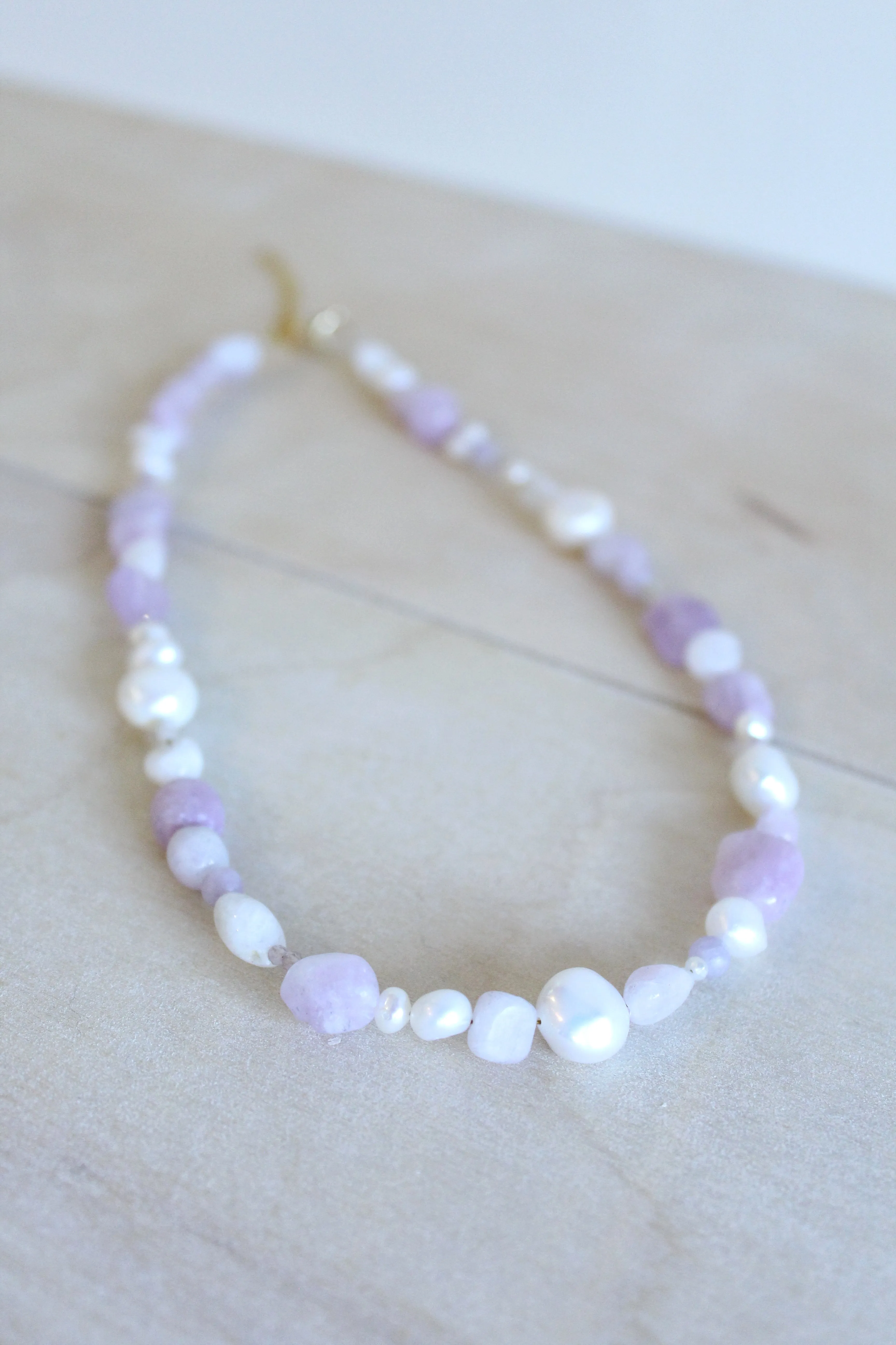 Chunky Pearl Pastel Gemstone Necklace by Studio Thorne