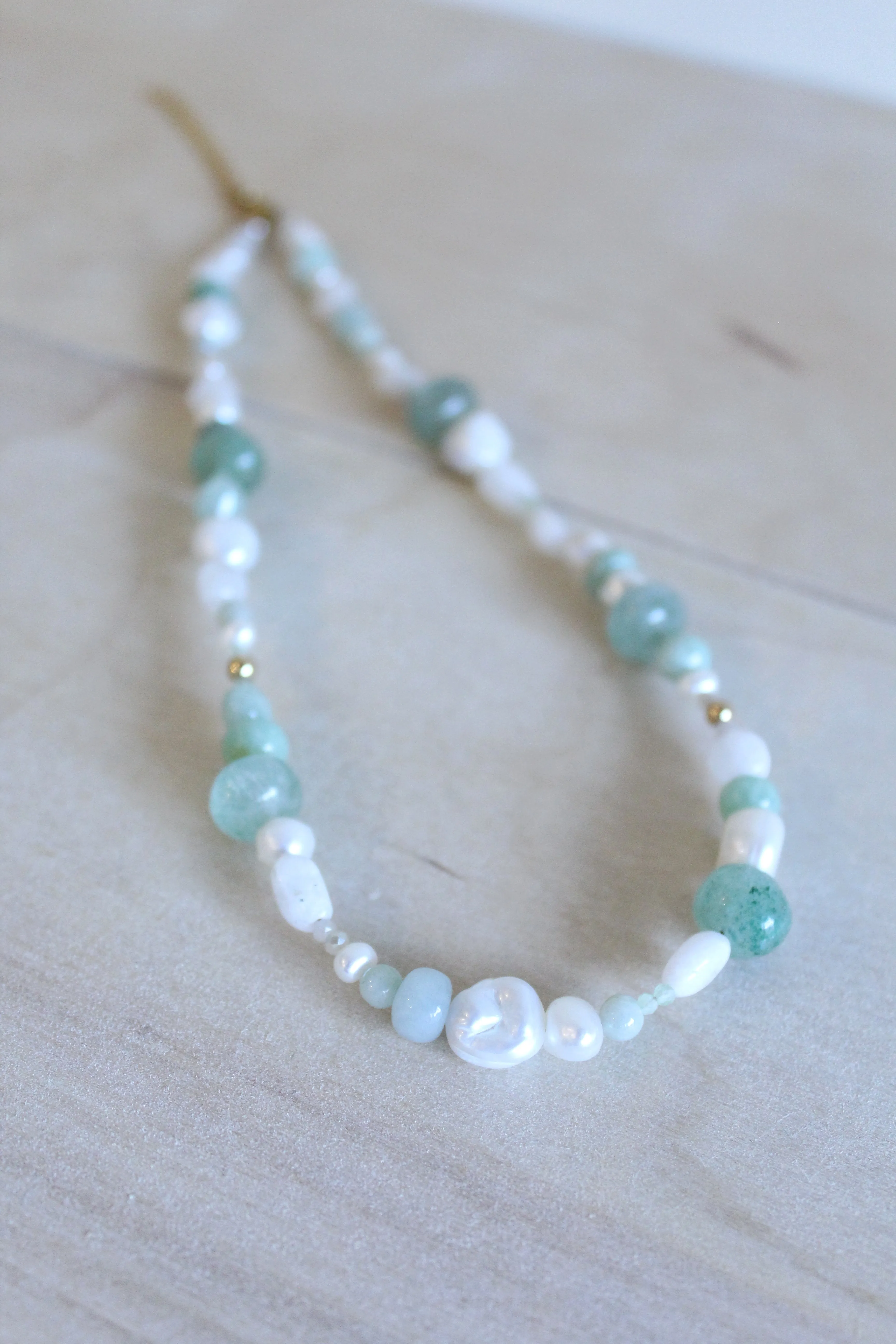 Chunky Pearl Pastel Gemstone Necklace by Studio Thorne