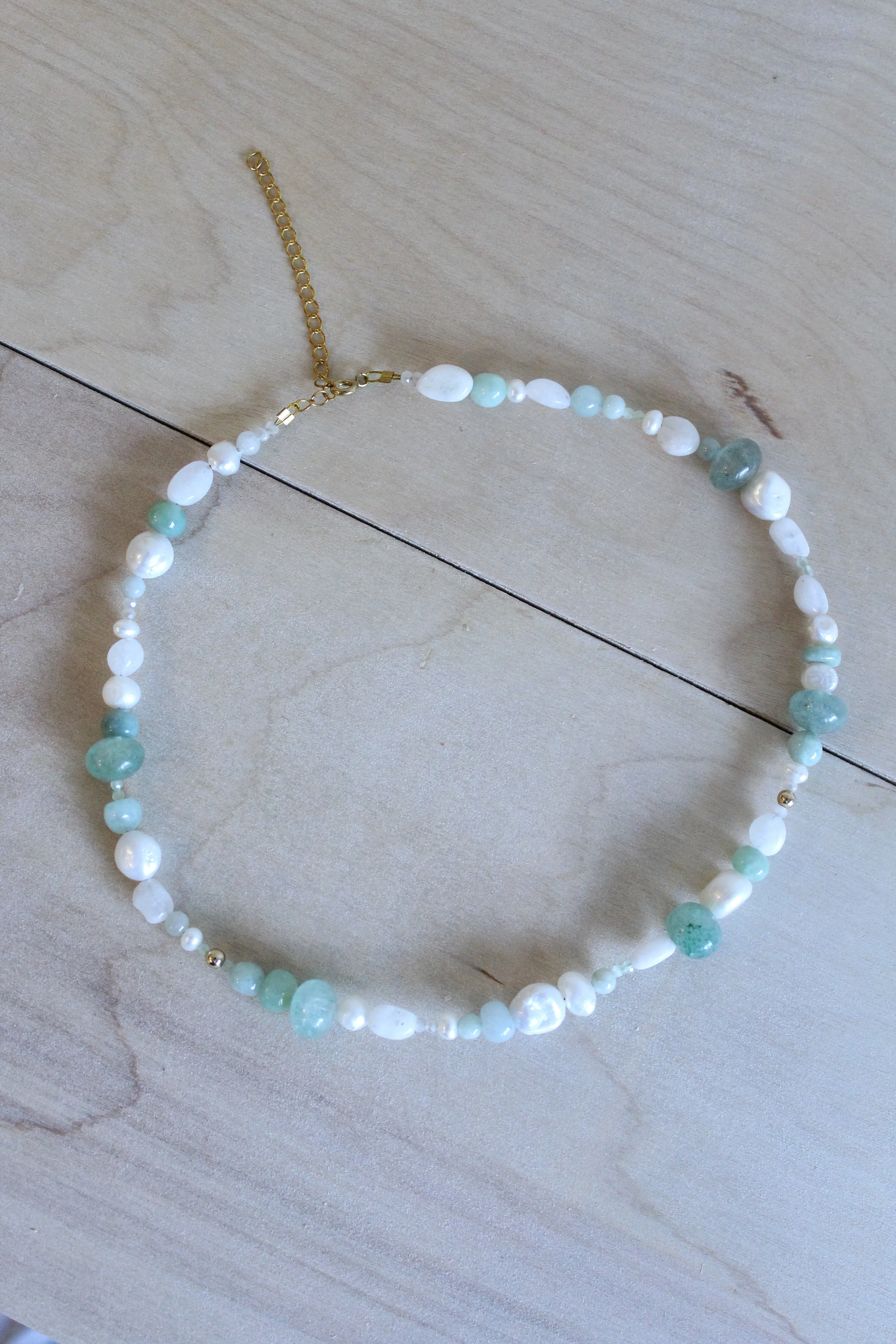 Chunky Pearl Pastel Gemstone Necklace by Studio Thorne