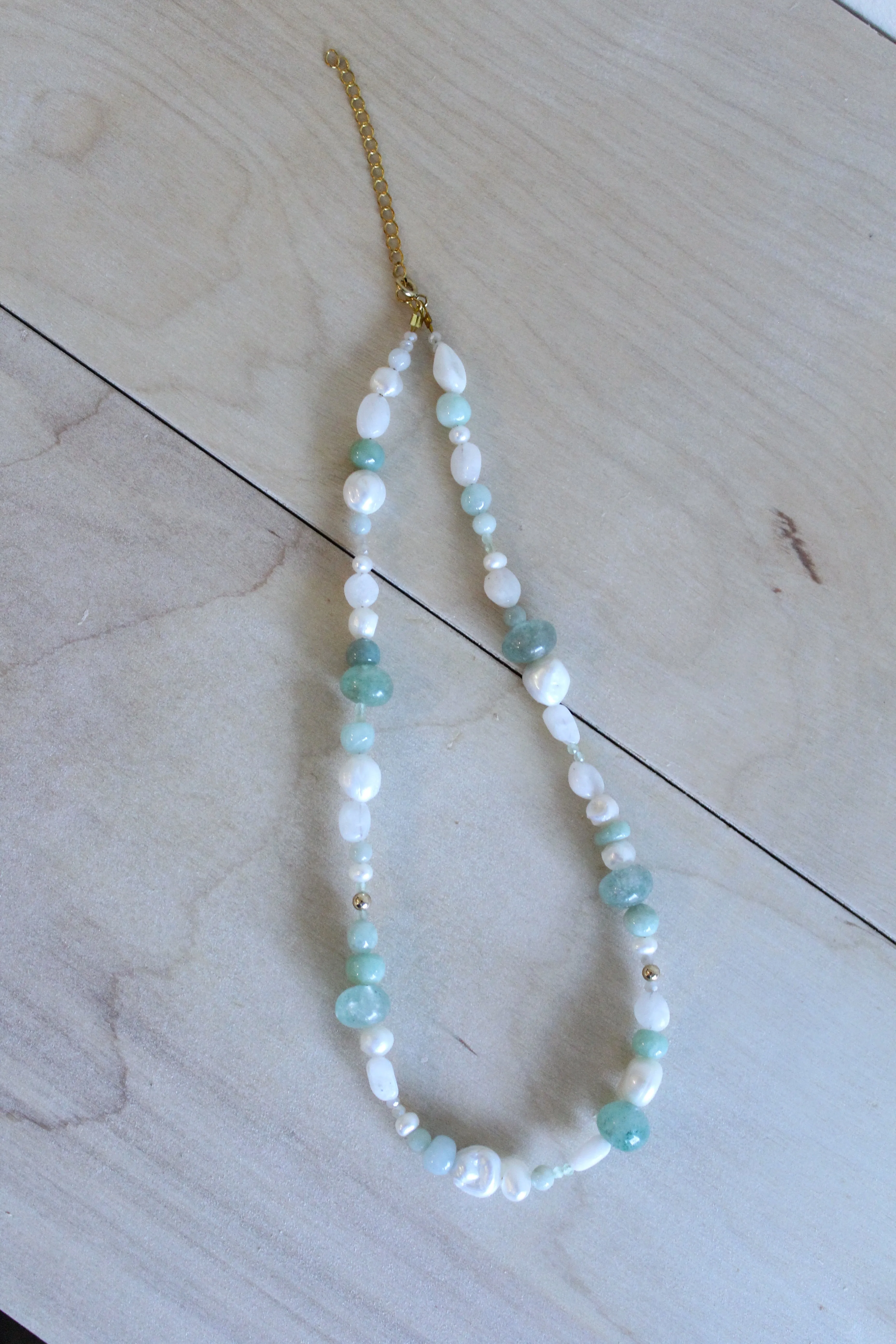 Chunky Pearl Pastel Gemstone Necklace by Studio Thorne