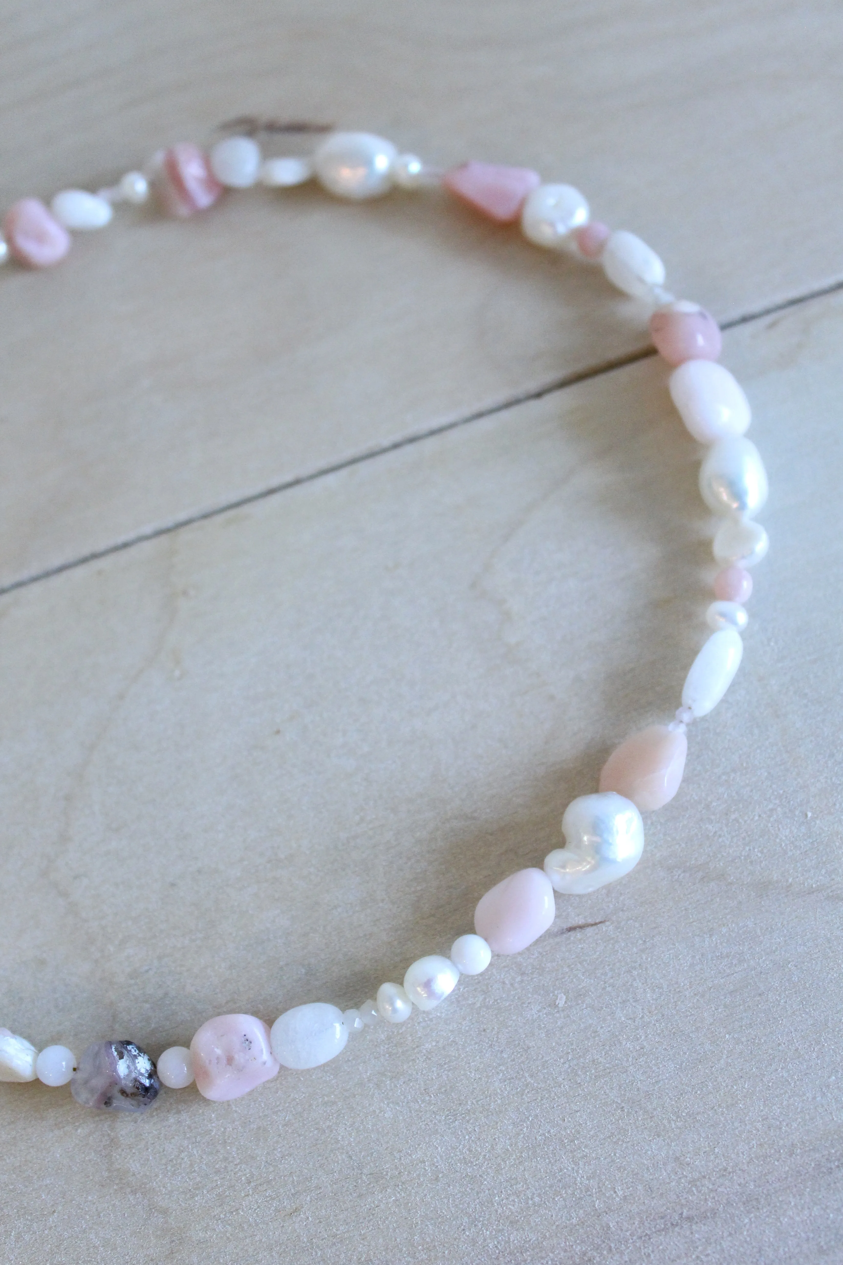 Chunky Pearl Pastel Gemstone Necklace by Studio Thorne