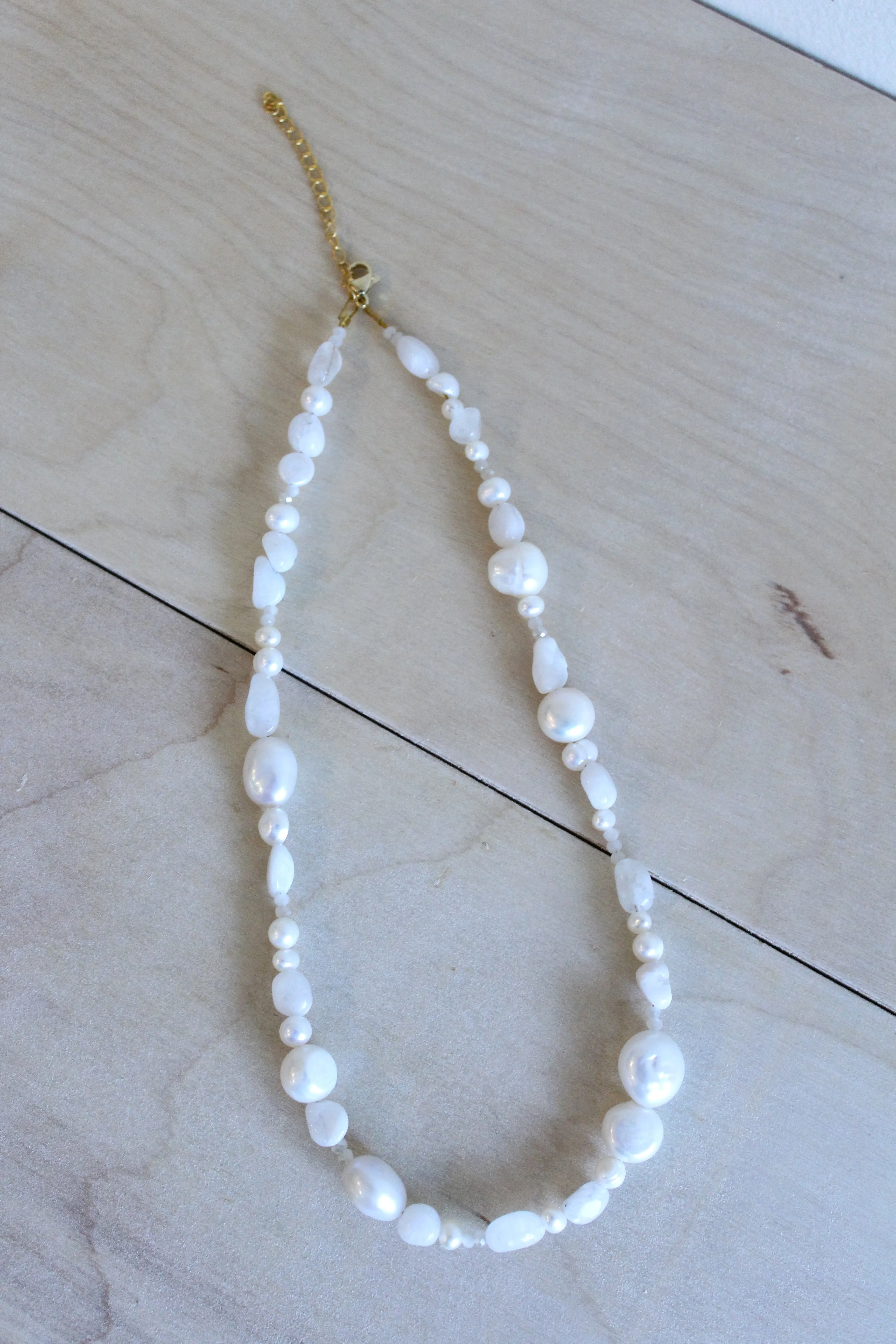 Chunky Pearl Pastel Gemstone Necklace by Studio Thorne