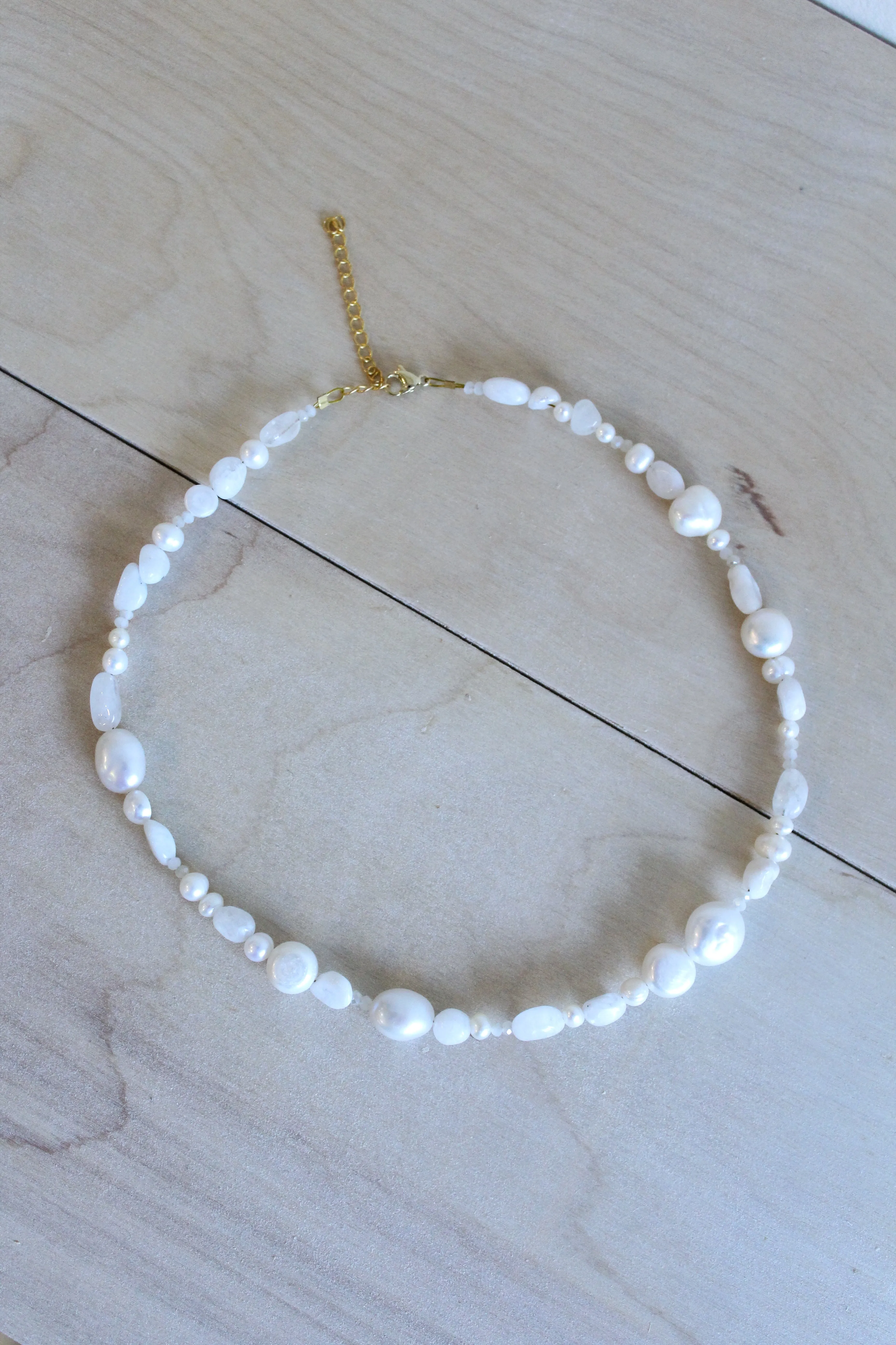 Chunky Pearl Pastel Gemstone Necklace by Studio Thorne