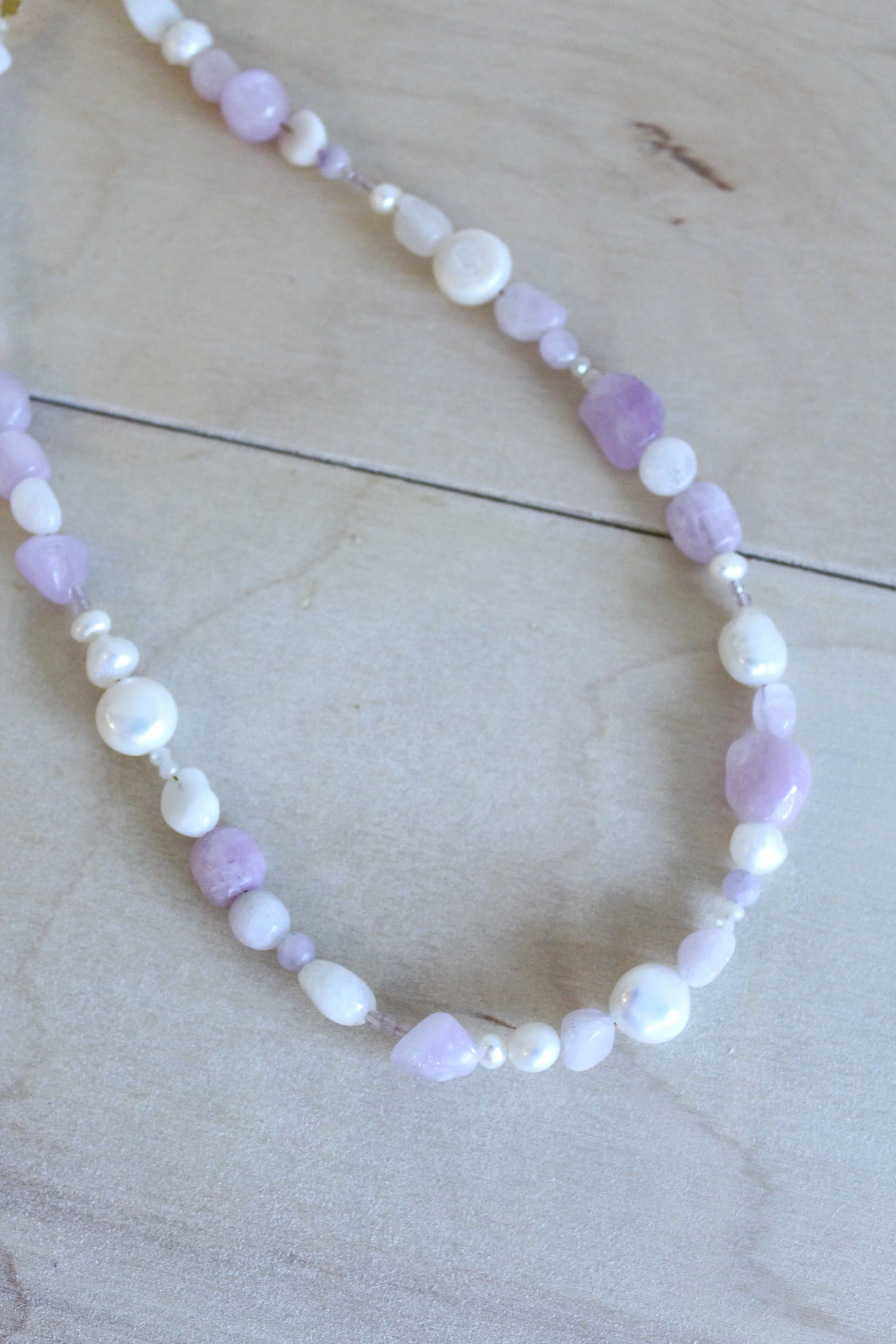 Chunky Pearl Pastel Gemstone Necklace by Studio Thorne